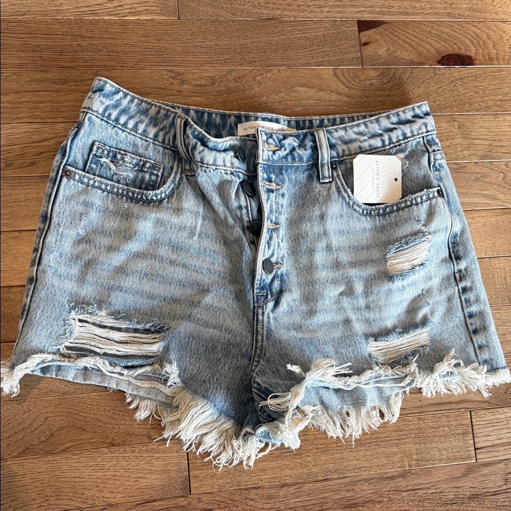 Altar'd State Frayed Hem Jean Shorts